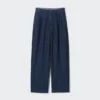 Plisserade vida byxor för dam | Denim