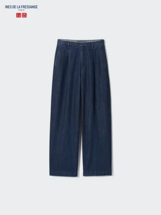 Plisserade vida byxor för dam | Denim