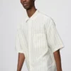 Premium Linen oversized skjorta för herr | Kortärmad | Randig Premium Linen oversized skjorta för herr | Kortärmad | Randig