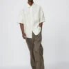 Premium Linen oversized skjorta för herr | Kortärmad | Randig Premium Linen oversized skjorta för herr | Kortärmad | Randig