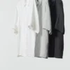 Premium Linen-oversizedskjorta för herr | Kortärmad