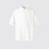Premium Linen-oversizedskjorta för herr | Kortärmad