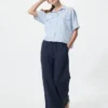 Premium Linen-skipper-boxskjorta för dam | Kortärmad