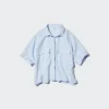 Premium Linen-skipper-boxskjorta för dam | Kortärmad