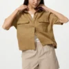 Premium Linen-skipper-boxy-skjorta för damer | Kortärmad Premium Linen-skipper-boxy-skjorta för damer | Kortärmad