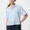 Premium Linen-skipper-boxy-skjorta för damer | Kortärmad Premium Linen-skipper-boxy-skjorta för damer | Kortärmad