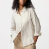 Premium Linen-skjorta för dam | Randig Premium Linen-skjorta för dam | Randig