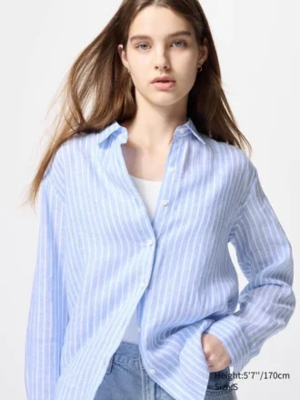 Premium Linen-skjorta för dam | Randig