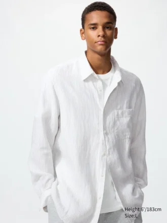 Premium Linen-skjorta för herr | Randig