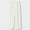 Raka byxor i linneblandning för dam Raka byxor i linneblandning för dam