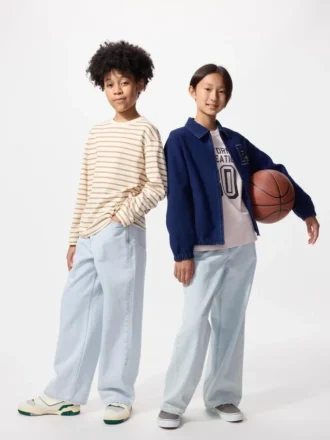 Raka jeans i bred modell för barn
