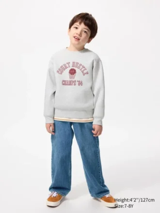 Raka jeans i bred modell för barn