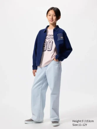 Raka jeans i bred modell för barn