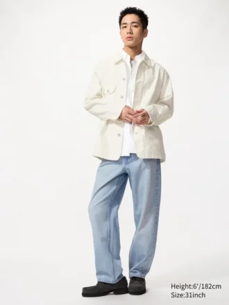 Raka jeans i bred passform för herr