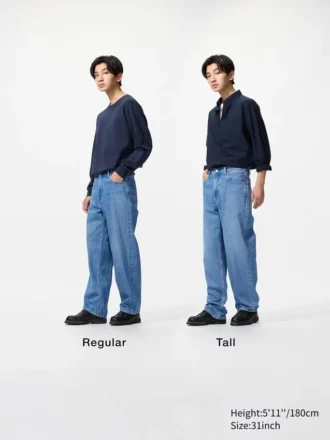 Raka jeans i bred passform för herr