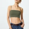 Ribbad bandeau-bh utan bygel för damer Ribbad bandeau-bh utan bygel för damer