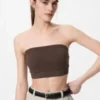 Ribbad bandeau-bh utan bygel för damer Ribbad bandeau-bh utan bygel för damer