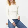 Ribbad Henley-T-shirt för dam Ribbad Henley-T-shirt för dam
