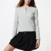 Ribbad Henley-T-shirt för dam Ribbad Henley-T-shirt för dam