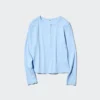 Ribbad Henley-T-shirt för dam