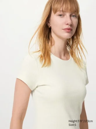 Ribbad mini-T-shirtar för dam