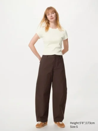 Ribbad mini-T-shirtar för dam