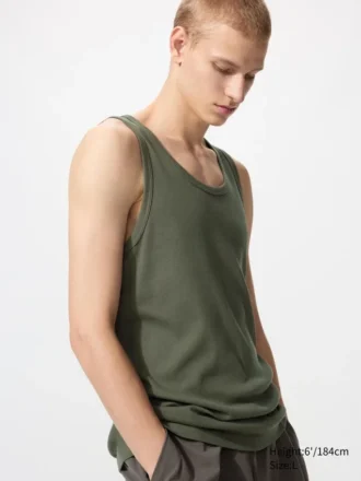 Ribbad tank top för män i Dry Color