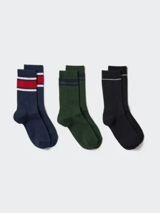 Ribbade strumpor | 3 par | Randiga