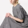 Seersucker-blusar med volym för damer | Gingham