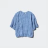 Seersucker-blusar med volym för damer | Gingham Seersucker-blusar med volym för damer | Gingham
