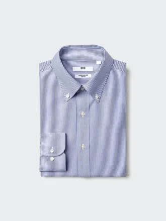 Slim fit-skjorta för män, strykfri | Knappkrage | Randig