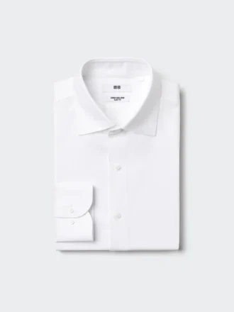 Slim-fit skjorta för män, strykfri | Spridd krage