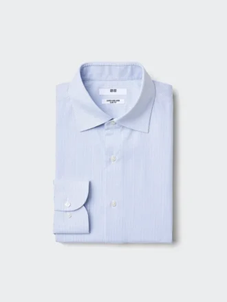 Slim fit-skjorta för män, strykfri | Spridd krage | Randig