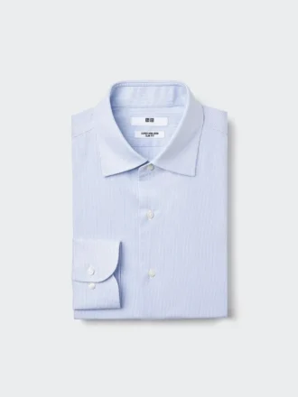 Slim fit-skjorta för män, strykfri | Spridd krage | Randig
