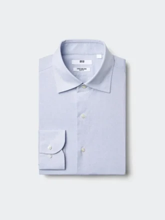 Slim fit-skjorta för män, strykfri | Spridd krage | Rutig