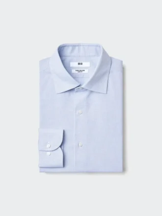 Slim fit-skjorta för män, strykfri | Spridd krage | Rutig