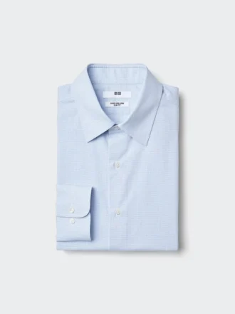 Slim fit-skjorta för män, strykfri | Vanlig krage | Rutig