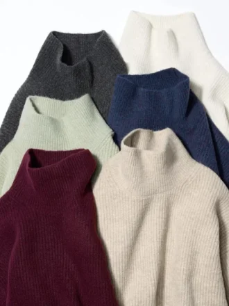 Souffle Yarn-tröja för dam | Hög hals