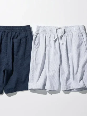 Stretchiga, bekväma shorts för herr | Seersucker | 8″