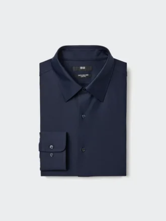 Super Non-Iron Jersey Slim-skjorta för herr | Vanlig krage