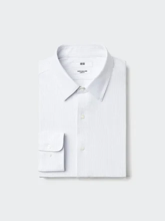Super Non-Iron Jersey Slim-skjorta för herr | Vanlig krage | Randig