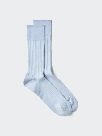 Supima®-bomullsblandade breda ribbade strumpor för herr