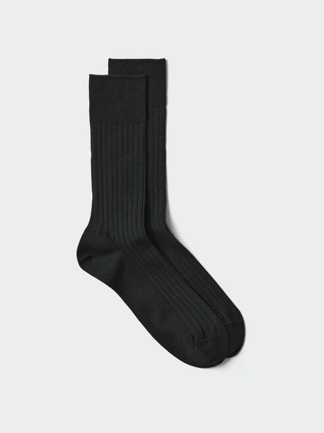Supima®-bomullsblandade breda ribbade strumpor för herr Supima®-bomullsblandade breda ribbade strumpor för herr