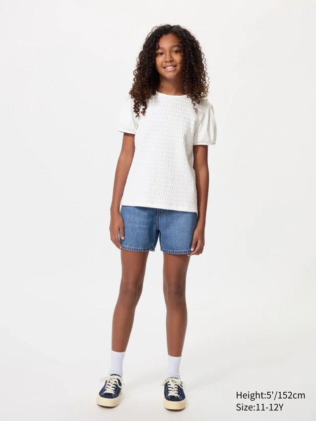 T-shirtar med puffärmar för barn | Shirring T-shirtar med puffärmar för barn | Shirring