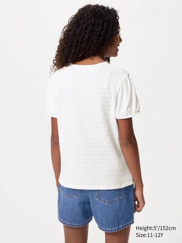 T-shirtar med puffärmar för barn | Shirring T-shirtar med puffärmar för barn | Shirring