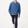 Tvättbar 3D Knit-stickad polotröja för herr | Långärmat