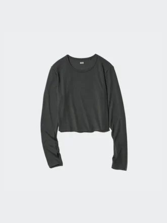 Ultra Stretch AIRism Cropped T-shirt för dam | Långärmat