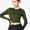 Ultra Stretch AIRism Cropped T-shirt för dam | Långärmat Ultra Stretch AIRism Cropped T-shirt för dam | Långärmat