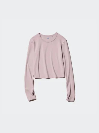 Ultra Stretch AIRism Cropped T-shirt för dam | Långärmat
