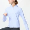 Ultra Stretch AIRism UV-skyddande luvtröja med hel dragkedja för dam Ultra Stretch AIRism UV-skyddande luvtröja med hel dragkedja för dam